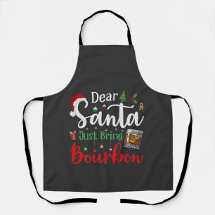 Lieber Weihnachtsmann bringen Bourbon trinken Weih Schürze