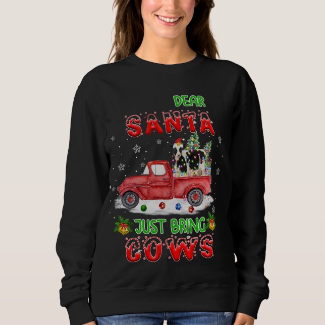 Lieber Weihnachtsmann bringen Kühe Santa Farm Red  Sweatshirt (Vorderseite)