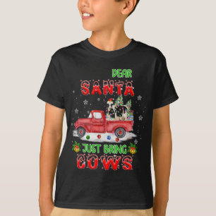 Lieber Weihnachtsmann bringen Kühe Santa Farm Red  T-Shirt