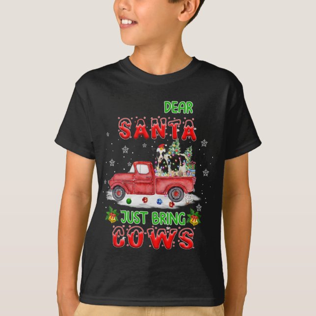 Lieber Weihnachtsmann bringen Kühe Santa Farm Red  T-Shirt (Vorderseite)