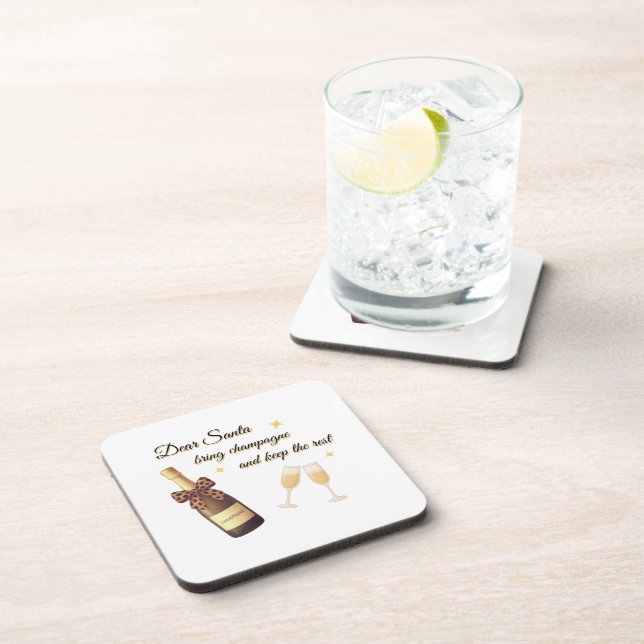 Lieber Weihnachtsmann Champagner-Design Getränkeuntersetzer (Rechte Seite)