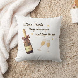 Lieber Weihnachtsmann Champagner-Design Kissen