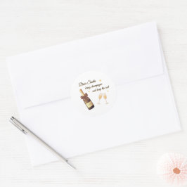 Lieber Weihnachtsmann Champagner Design Runder Aufkleber