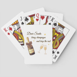 Lieber Weihnachtsmann Champagner-Design Spielkarten