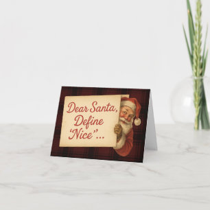 Lieber Weihnachtsmann, definiere „nett“ Vintage pe Feiertagskarte