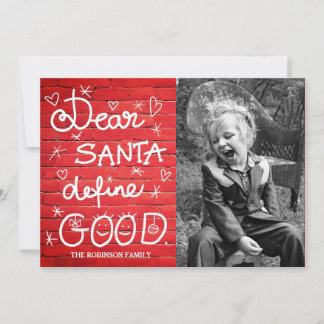 Lieber Weihnachtsmann definieren gute Skript-Foto  Feiertagskarte
