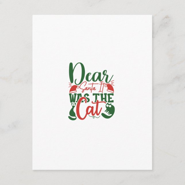 Lieber Weihnachtsmann, es war die Katze Begleitkarte (Vorderseite)