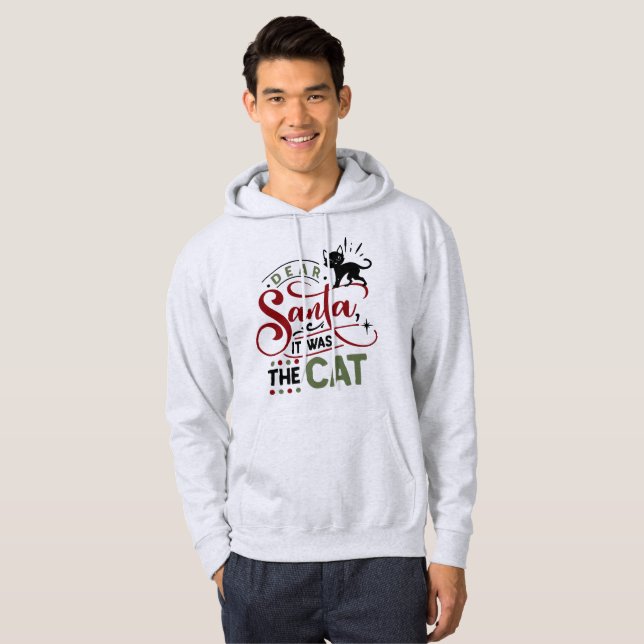 Lieber Weihnachtsmann, es war die Katze - Funny Ch Hoodie (Vorne ganz)