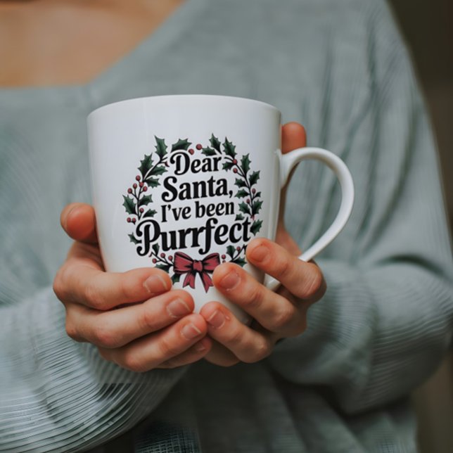 Lieber Weihnachtsmann, Funny Christmas Cat Lover T Zweifarbige Tasse (Von Creator hochgeladen)