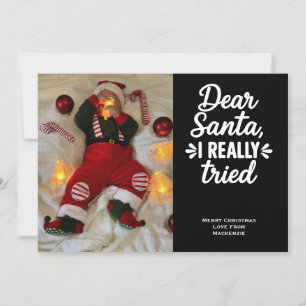 Lieber Weihnachtsmann, ich habe mich wirklich bemü Feiertagskarte