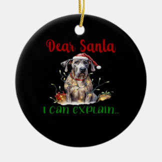Lieber Weihnachtsmann, ich kann den Great Dane Ess Keramik Ornament