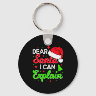 Lieber Weihnachtsmann ich kann erklären Lustiger W Schlüsselanhänger