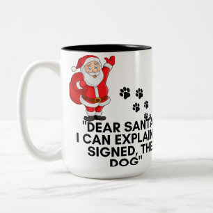 Lieber Weihnachtsmann, ich kann es erklären Lustig Zweifarbige Tasse