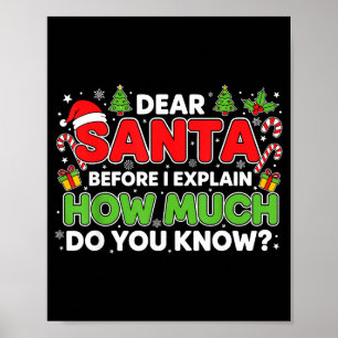 Lieber Weihnachtsmann, ich kann lustige Weihnachte Poster
