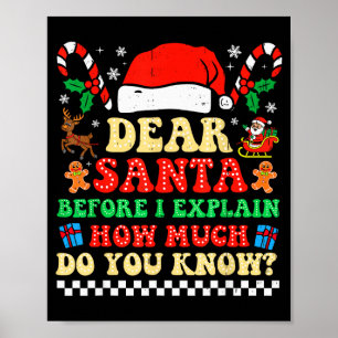 Lieber Weihnachtsmann ich kann lustige Weihnachten Poster