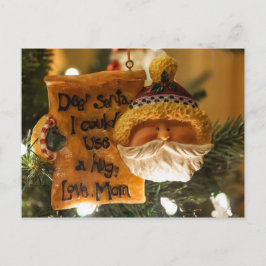 Lieber Weihnachtsmann, ich könnte einen Umarmer be Feiertagspostkarte