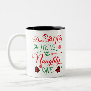 Lieber Weihnachtsmann ist die freche Familie Chris Zweifarbige Tasse