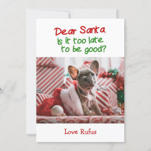 Lieber Weihnachtsmann ist es zu spät, um gute Weih Feiertagskarte