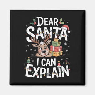 Lieber Weihnachtsmann kann Weihnachtsfeierfamilie Magnet