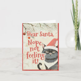 Lieber Weihnachtsmann Lustige schwarze Katze Anti Feiertagskarte