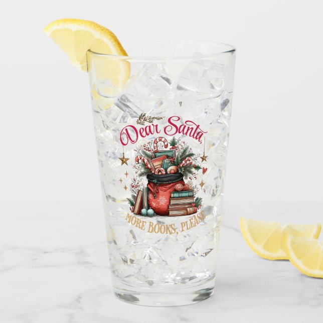 Lieber Weihnachtsmann, Mehr Bücher Bitte  Glas (Vorderseite Ice)