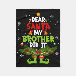 Lieber Weihnachtsmann Mein Bruder Hat Es Getan Elf Fleecedecke