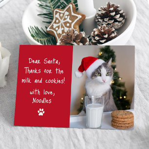 Lieber Weihnachtsmann Milch und Kekse Rotes Hausti Feiertagskarte