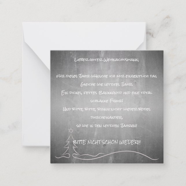 Lieber Weihnachtsmann Mitteilungskarte (Vorderseite)