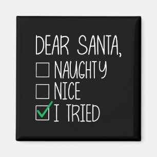 Lieber Weihnachtsmann Nett Unartig Ich habe versuc Magnet