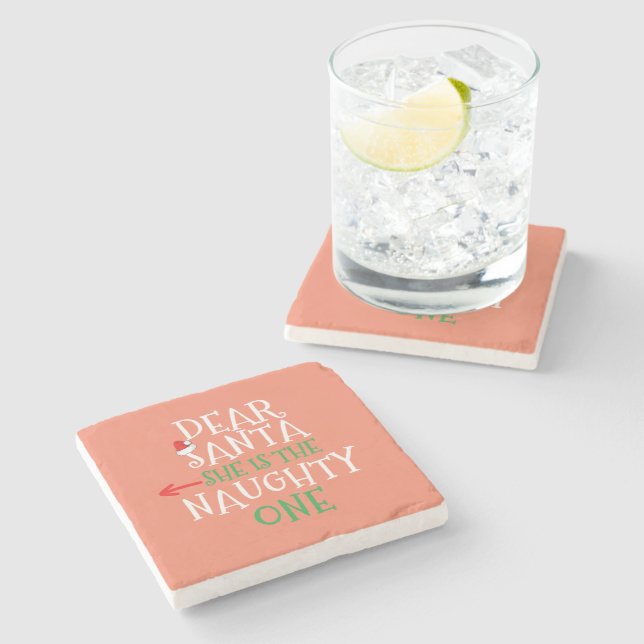 Lieber Weihnachtsmann, sie ist das unheimlich pass Steinuntersetzer (Seitenansicht)