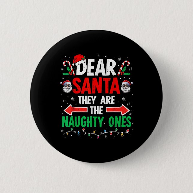 Lieber Weihnachtsmann sie schmutzig Weihnachten We Button (Vorderseite)