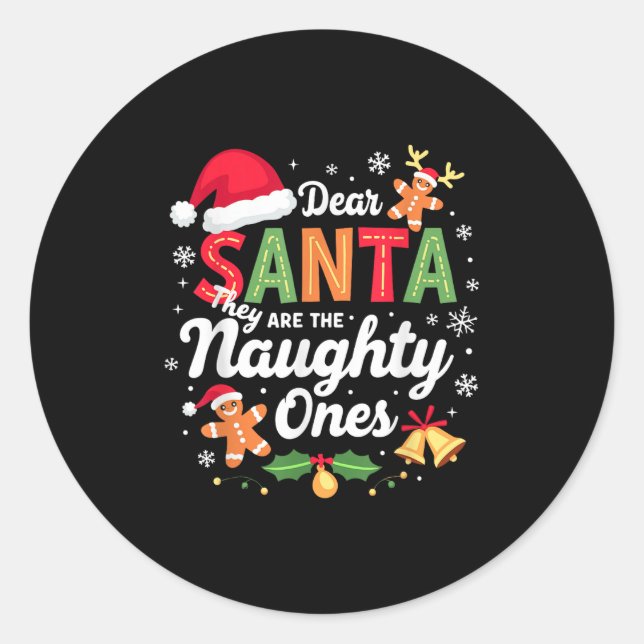 Lieber Weihnachtsmann sie schmutzig Weihnachten We Runder Aufkleber (Vorderseite)