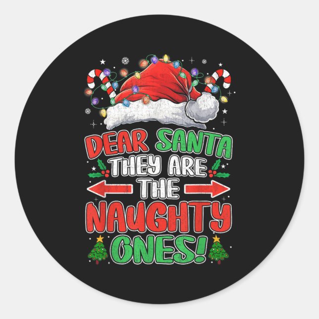 Lieber Weihnachtsmann sie schmutzig Weihnachten We Runder Aufkleber (Vorderseite)