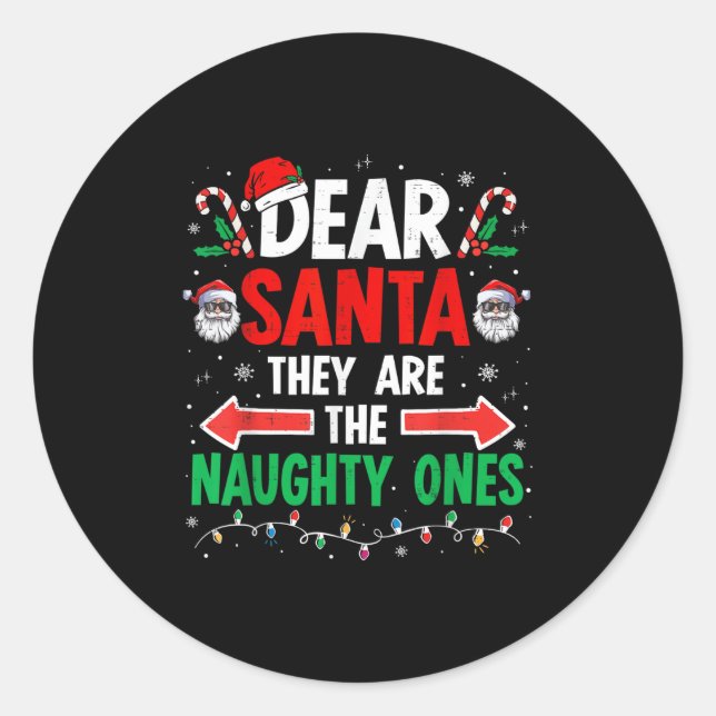 Lieber Weihnachtsmann sie schmutzig Weihnachten We Runder Aufkleber (Vorderseite)