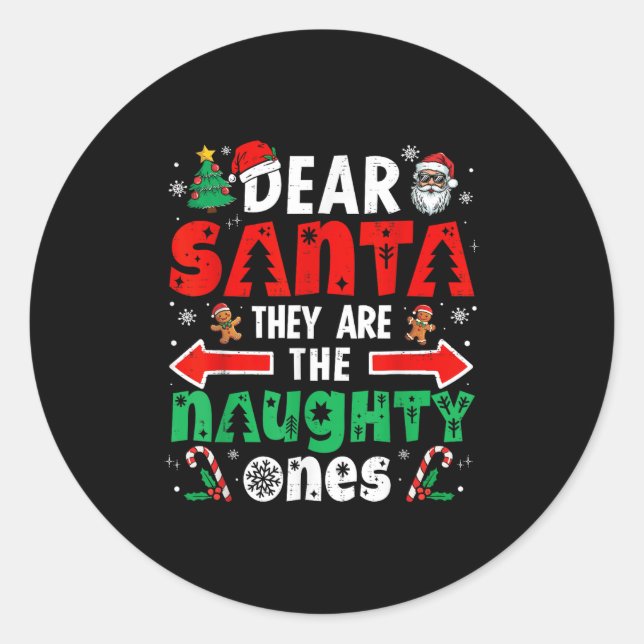 Lieber Weihnachtsmann sie schmutzig Weihnachten We Runder Aufkleber (Vorderseite)