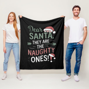 Lieber Weihnachtsmann, sie sind die unartigen, Wei Fleecedecke