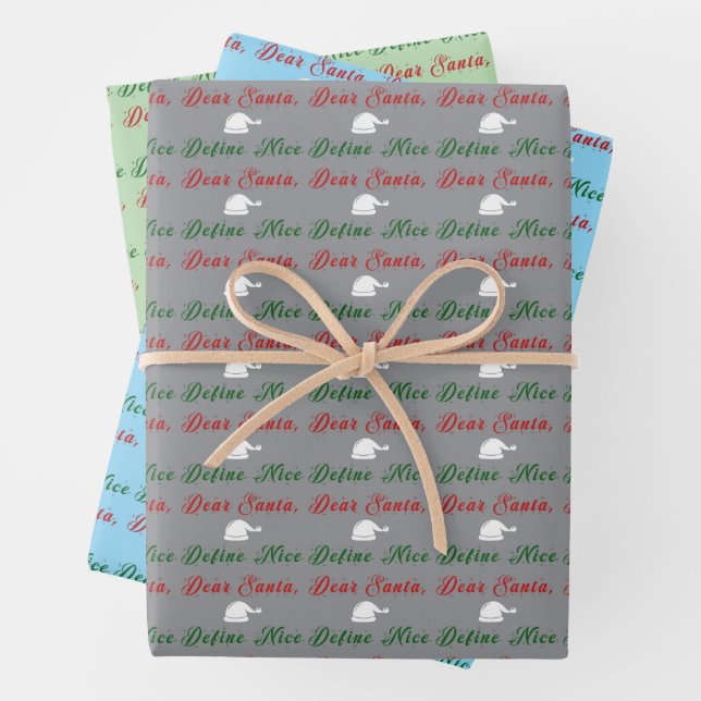Lieber Weihnachtsmann | Tri Colors  Geschenkpapier Set (Beispiel)