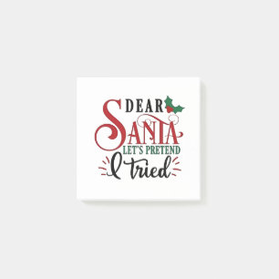 Lieber Weihnachtsmann, tu so, als hätte ich es ver Post-it Klebezettel