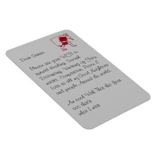 Lieber Weihnachtsmann verbreite heilende Social-Di Magnet