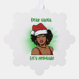 Lieber Weihnachtsmann verhandeln melanin Sista Wei Ornament Karte