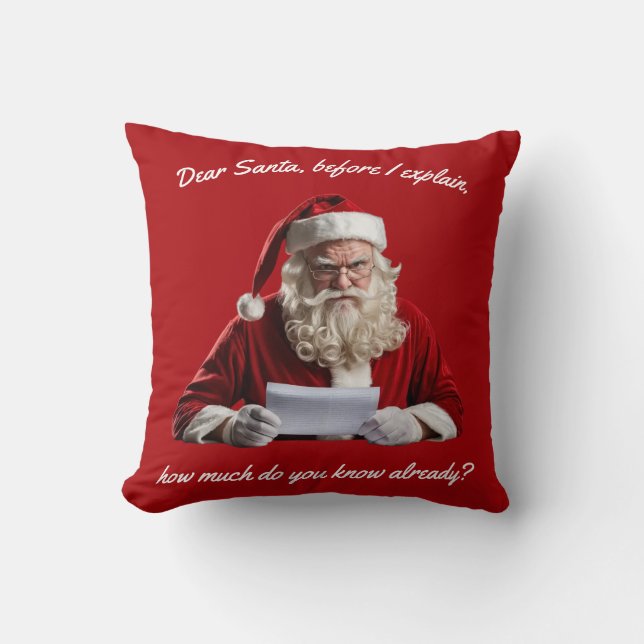 Lieber Weihnachtsmann... Weihnachtsmann, Weihnacht Kissen (Vorderseite)