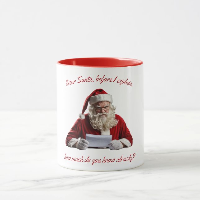 Lieber Weihnachtsmann... Weihnachtsmann, Weihnacht Tasse (Zentrum)