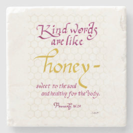 Lieber Wörter sind wie Honey Bible Verse Steinuntersetzer