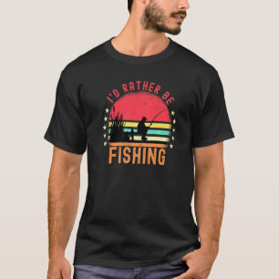 Lieber Würde Ich Angeln Vintage Retro Fischer Flie T-Shirt