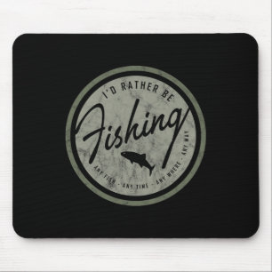 Lieber würde ich Fischen! Retro Mousepad