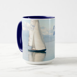 Lieber würde ich segeln, Nachricht oder Name anpas Tasse