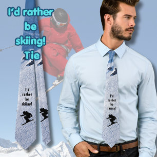 Lieber würde ich Ski fahren Lustig Krawatte