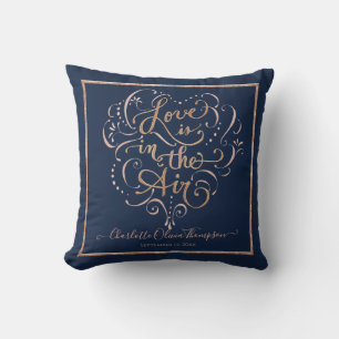 Liebes Baby Mädchen Navy Roségold Schrift-Typograf Kissen