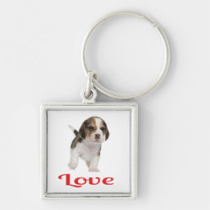 Liebes-Beagle-Welpen-Hund individuell gestaltetes  Schlüsselanhänger