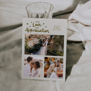 Liebes Dankeschön Hochzeit Mehrfach Foto Creme Dankeskarte